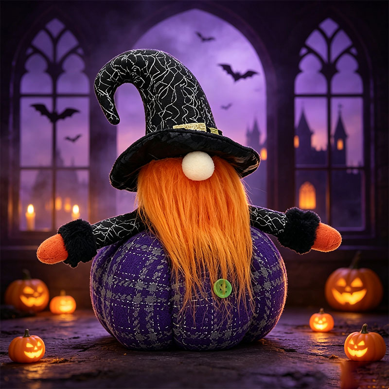 Handcrafted Halloween Cute Collectible Figurine Gnome Plush