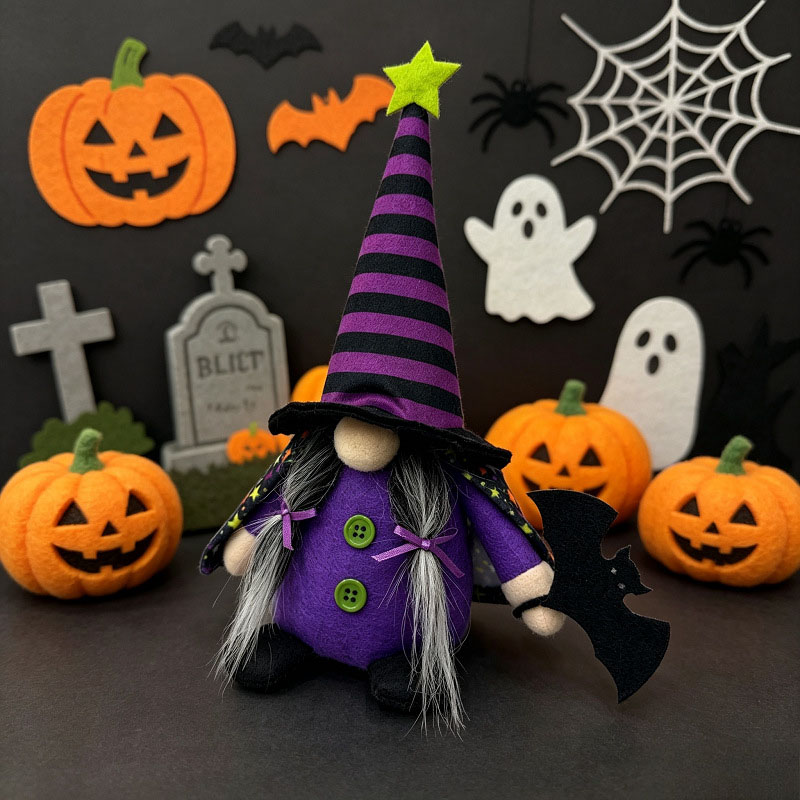 Handcrafted Halloween Cute Collectible Figurine Gnome Plush