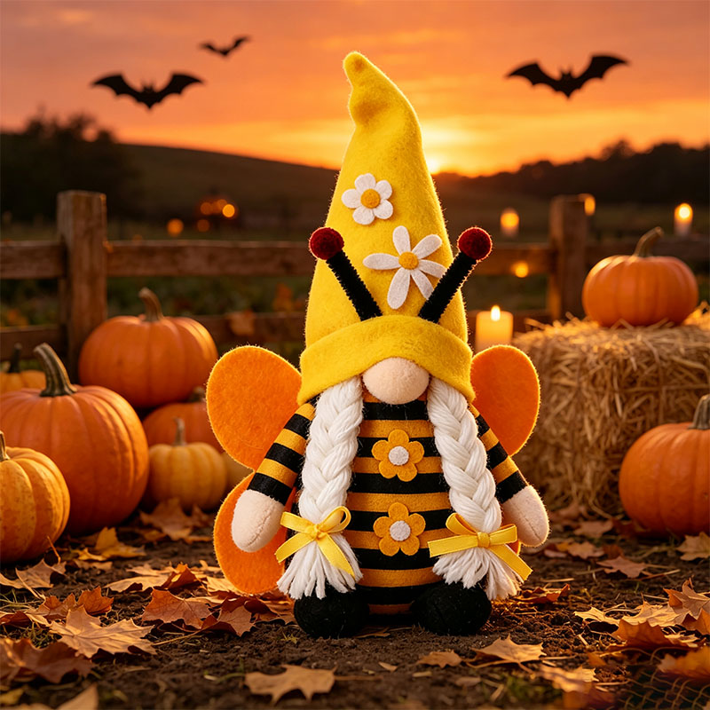 Handcrafted Halloween Cute Collectible Figurine Gnome Plush