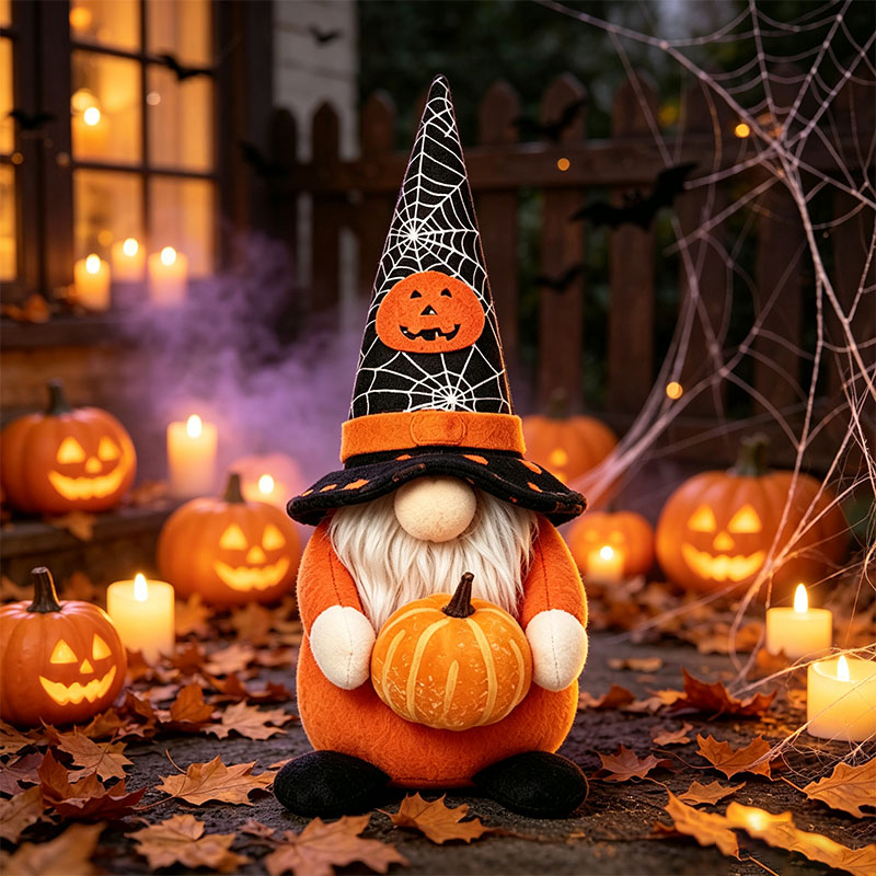 Handcrafted Halloween Cute Collectible Figurine Gnome Plush