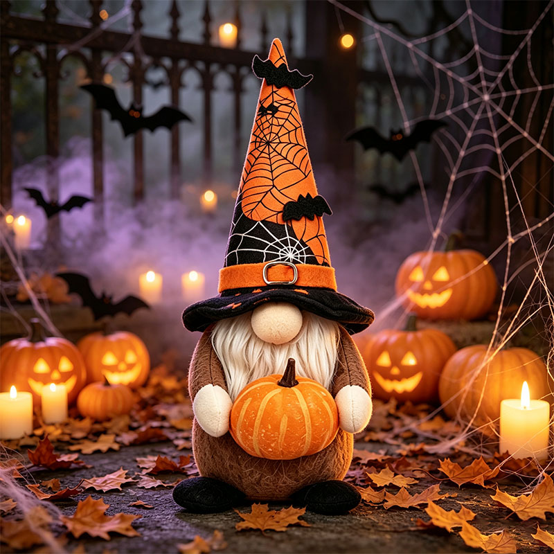 Handcrafted Halloween Cute Collectible Figurine Gnome Plush