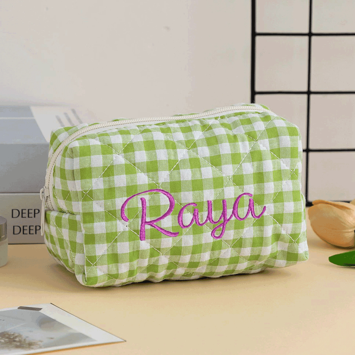 Personalized Embroidered Makeup Bag