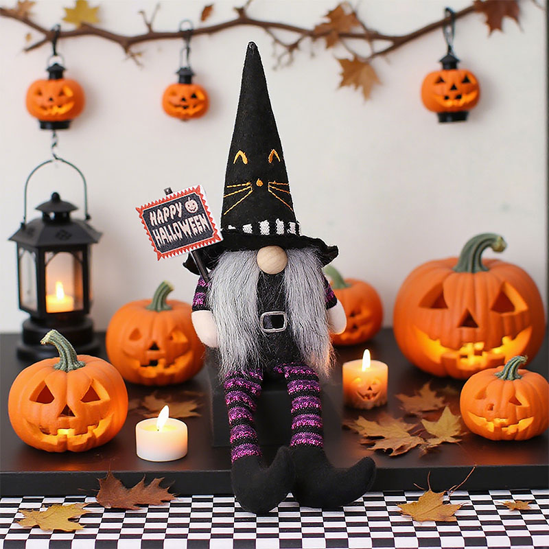Handcrafted Halloween Cute Collectible Figurine Gnome Plush