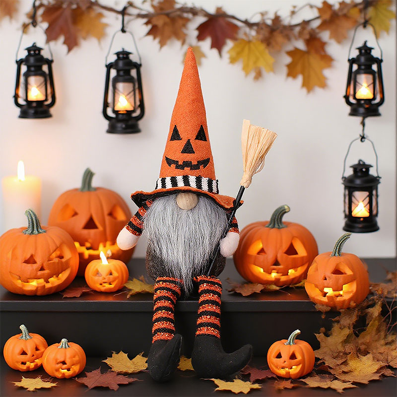Handcrafted Halloween Cute Collectible Figurine Gnome Plush