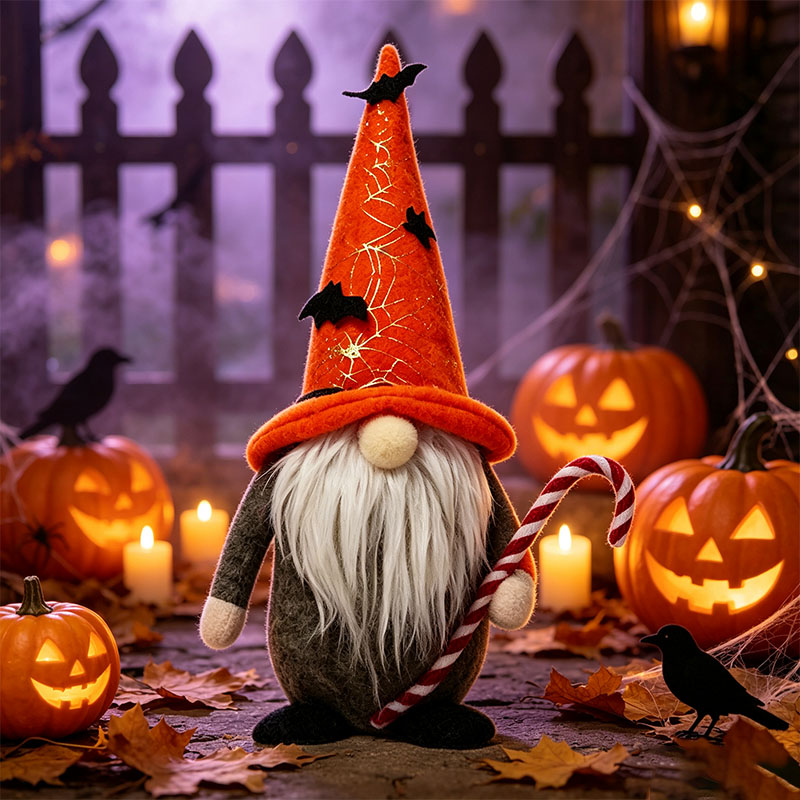 Handcrafted Halloween Cute Collectible Figurine Gnome Plush