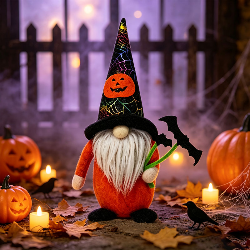 Handcrafted Halloween Cute Collectible Figurine Gnome Plush