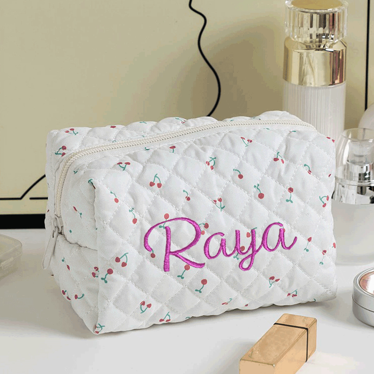 Personalized Embroidered Makeup Bag