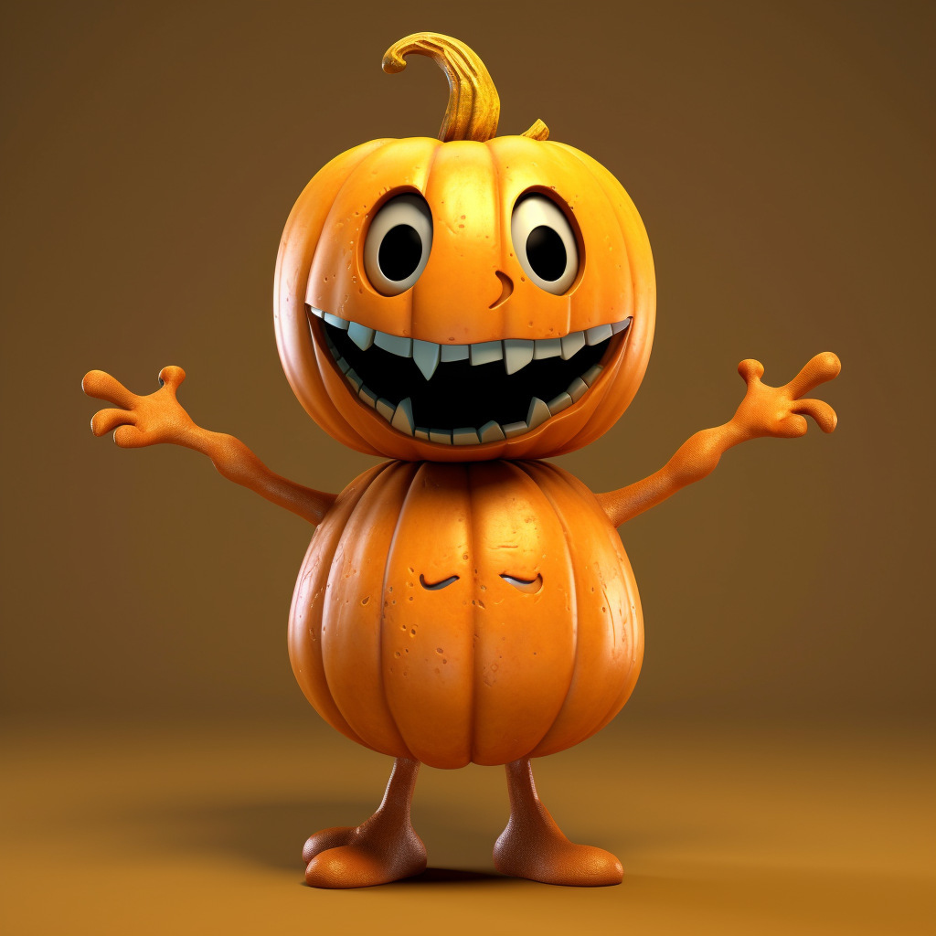 Halloween Cute Pumpkin Man Figurine