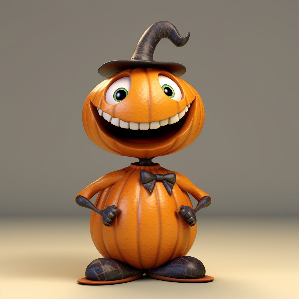 Halloween Cute Pumpkin Man Figurine