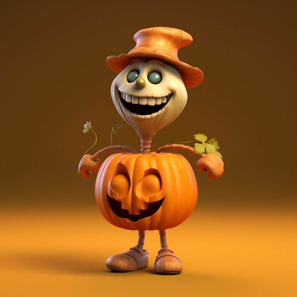 Halloween Cute Pumpkin Man Figurine
