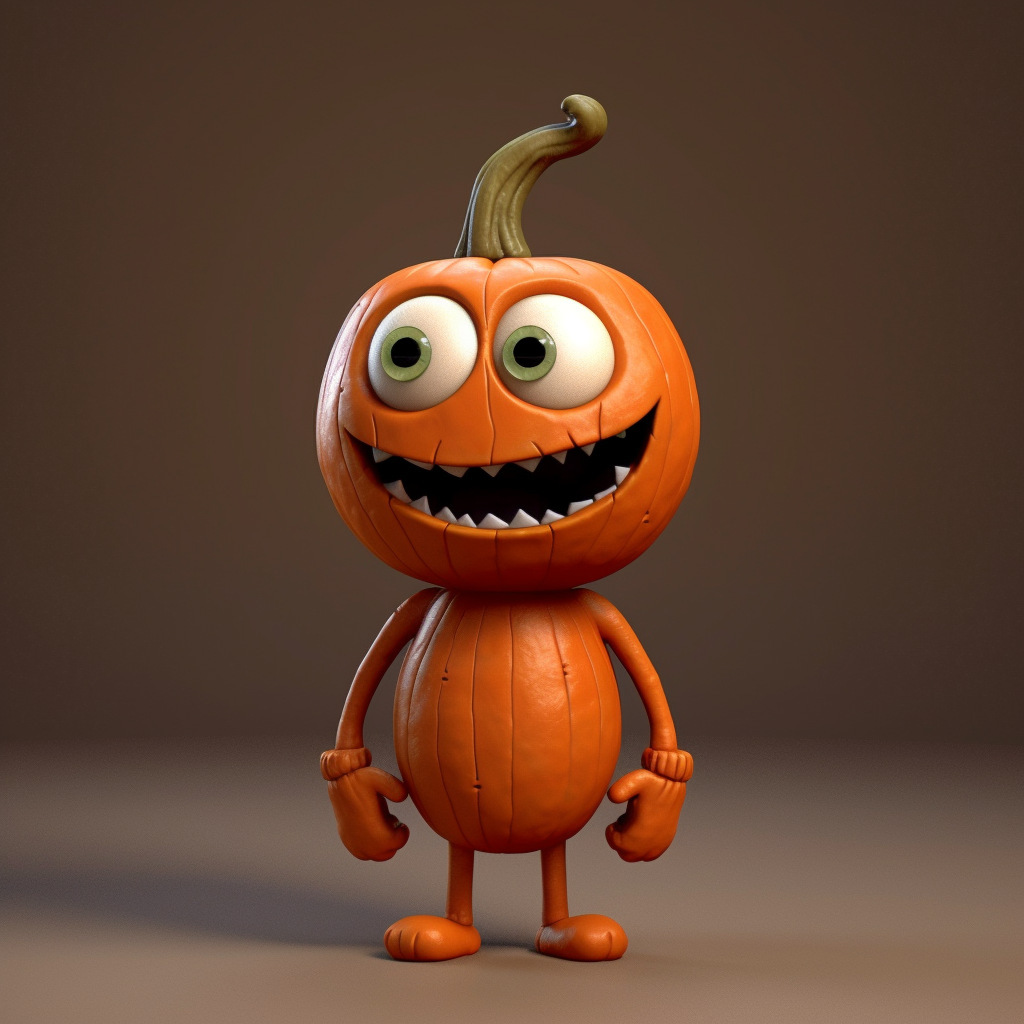 Halloween Cute Pumpkin Man Figurine