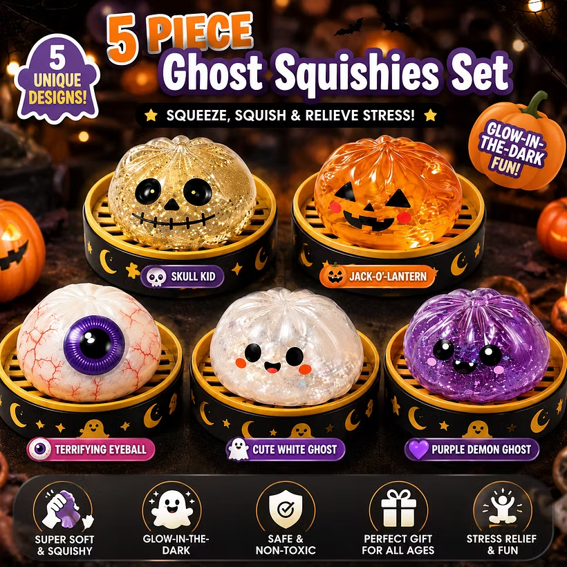 DOMIPLE | 👻 Adorable Halloween Ghost Squishies 🖐️