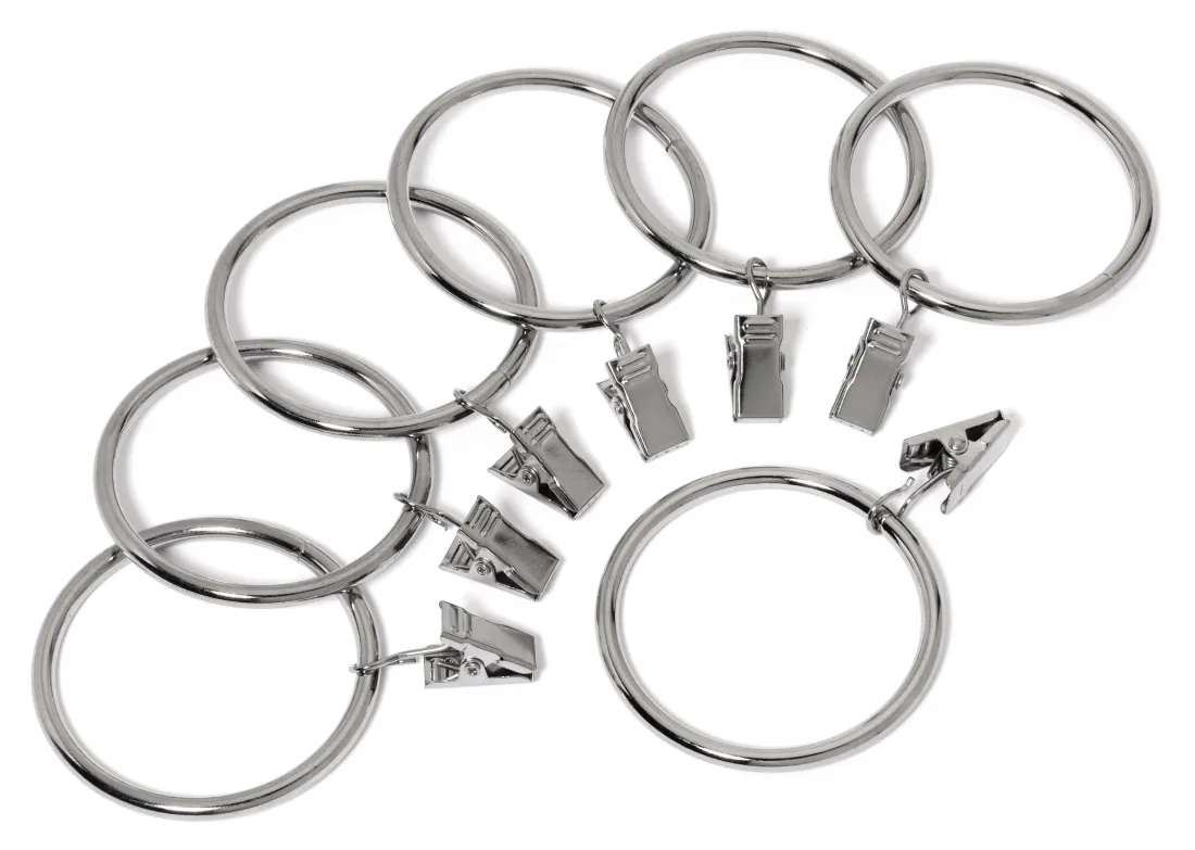 Curtain clip with ring