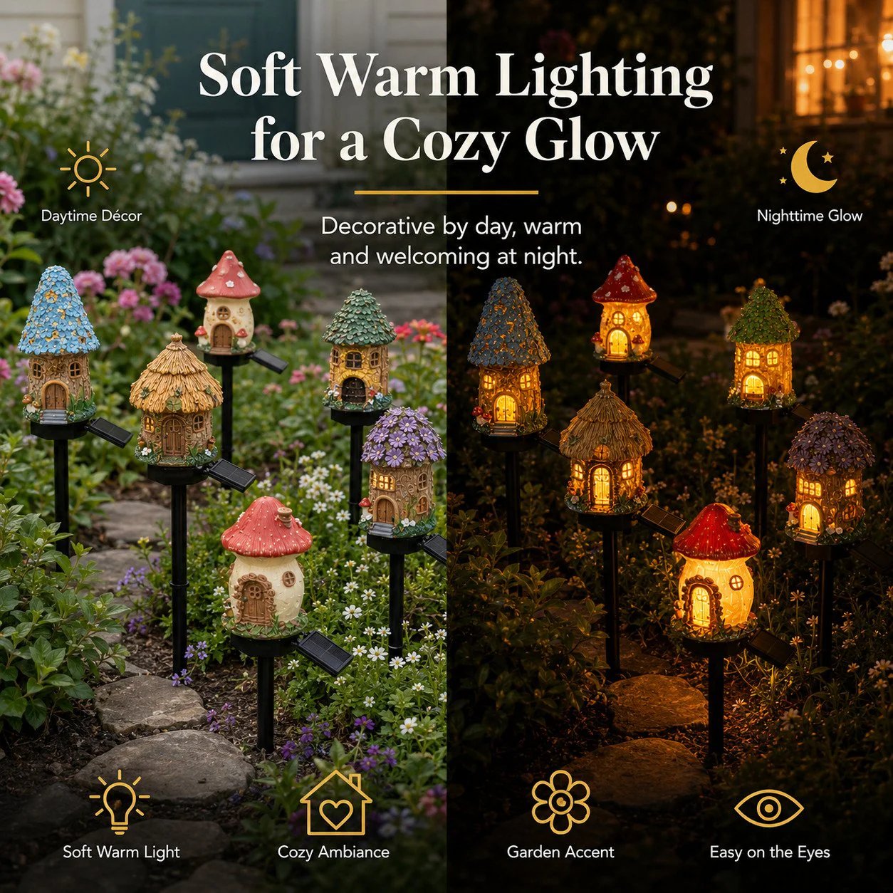 🎁2026 New Arrivals 🌙🏡Solar Fairy-Tale Mushroom Cottage Garden Light