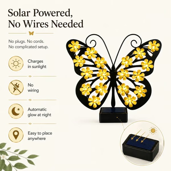 🦋 Solar Butterfly Garden Light