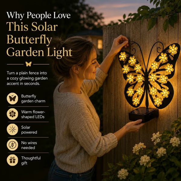 🦋 Solar Butterfly Garden Light