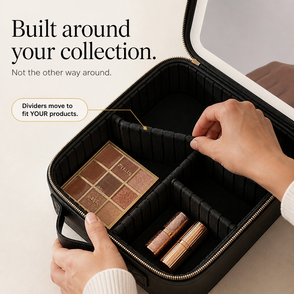 Portable Vanity Case With Lighted Mirror