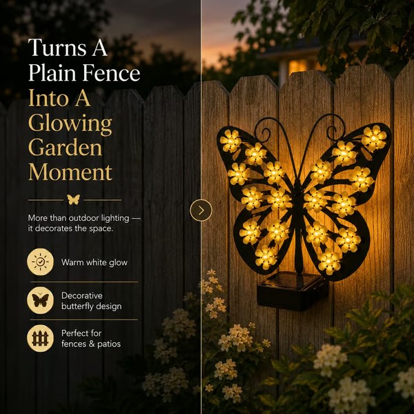 🦋 Solar Butterfly Garden Light