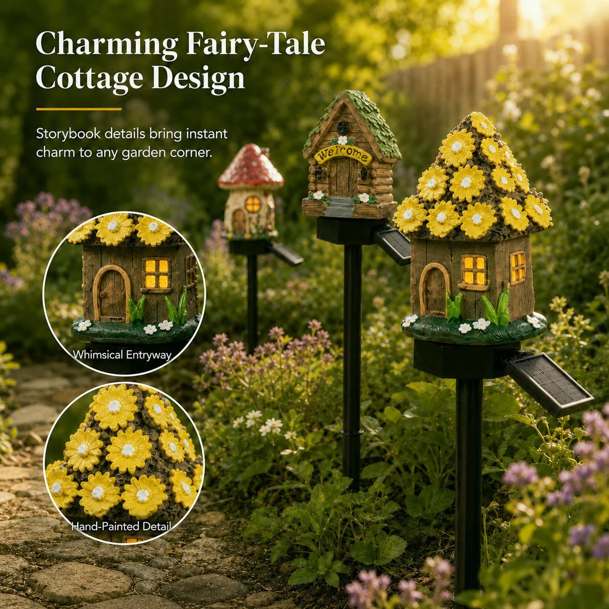 🎁2026 New Arrivals 🌙🏡Solar Fairy-Tale Mushroom Cottage Garden Light