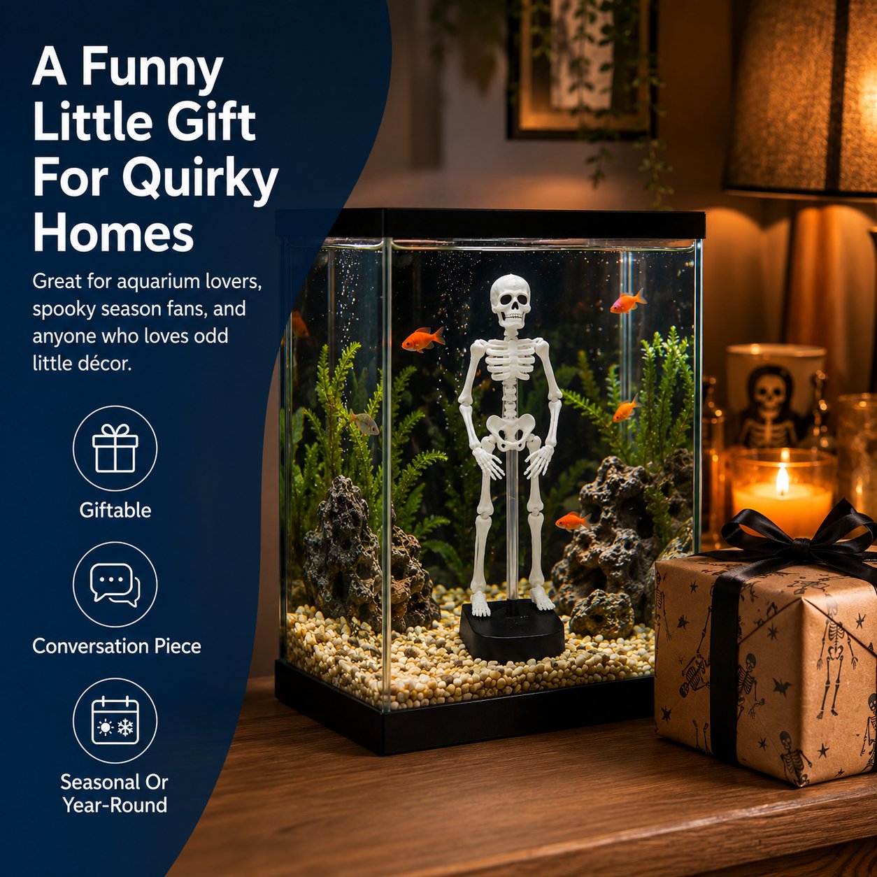 White Underwater Dancing Skeleton Bath Toy With Suction Base