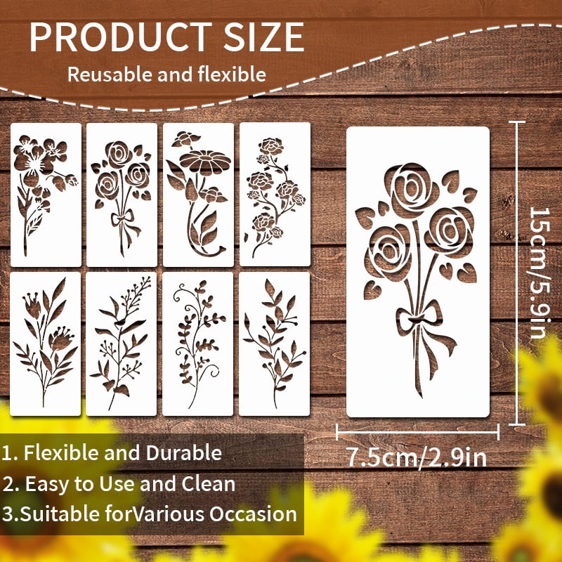 Garden Fence Large Flower StencilsDIY Decoration