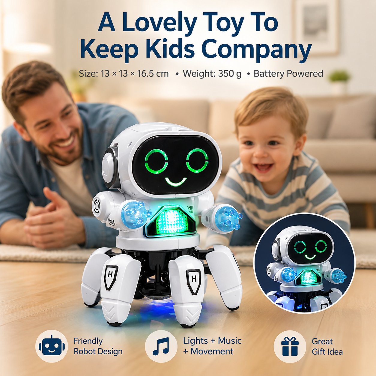 Funny Singing Robot Toy With Dancing Lights And Sounds