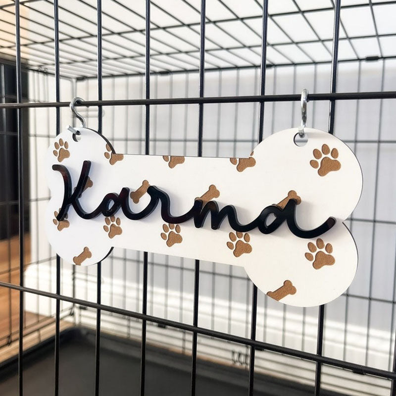 Personalized Crate Sign, Custom Dog Decor, Hanging Crate Sign, Custom Crate Sign, Dog Bone Sign