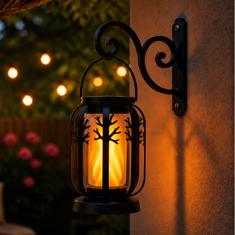 Solar Flickering Flame Hanging Lantern