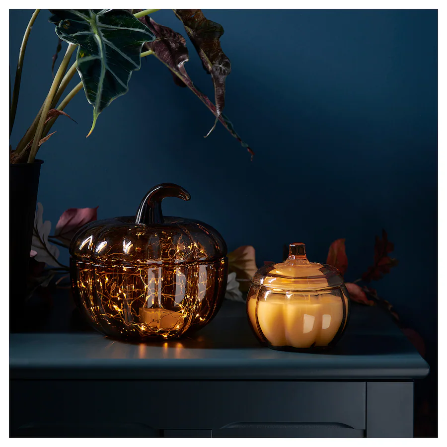 Amber Glass Pumpkin Candy Box