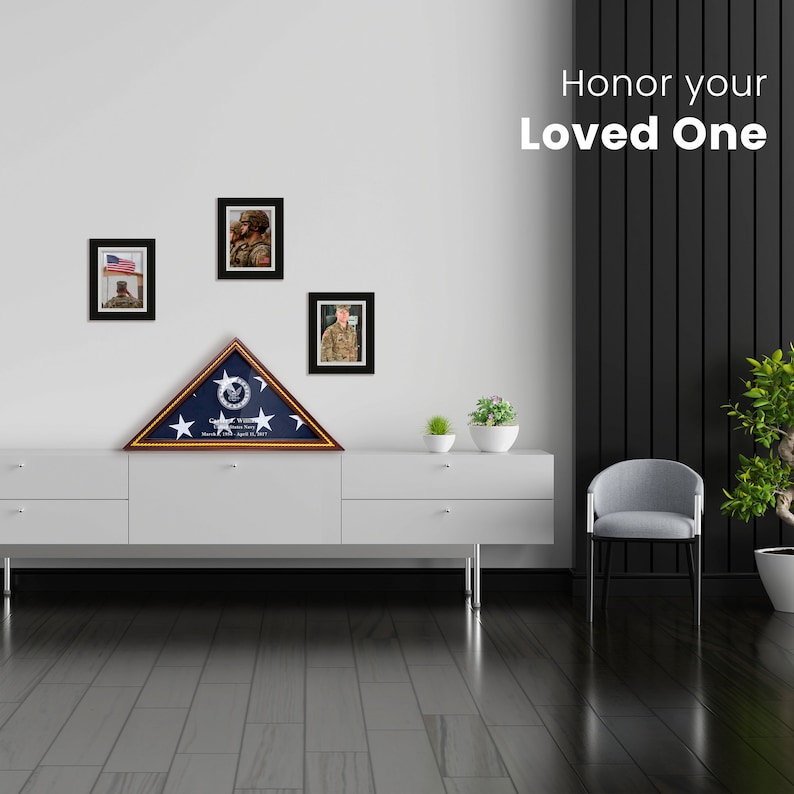 Personalized Memorial Flag Display Case for 5x9 Feet Burial and Presentation Flags image 9