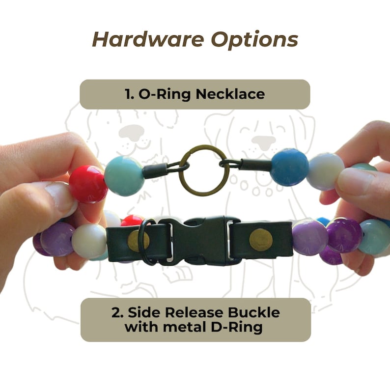 个性化串珠狗项圈,带扣或 O 形环 Liberty 红色、白色和蓝色品种 Willadore Collar Co. 图片 6