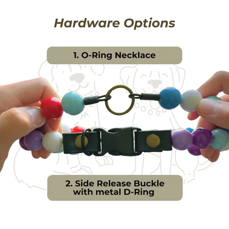 Personalized Beaded Dog Collar (Customizable)