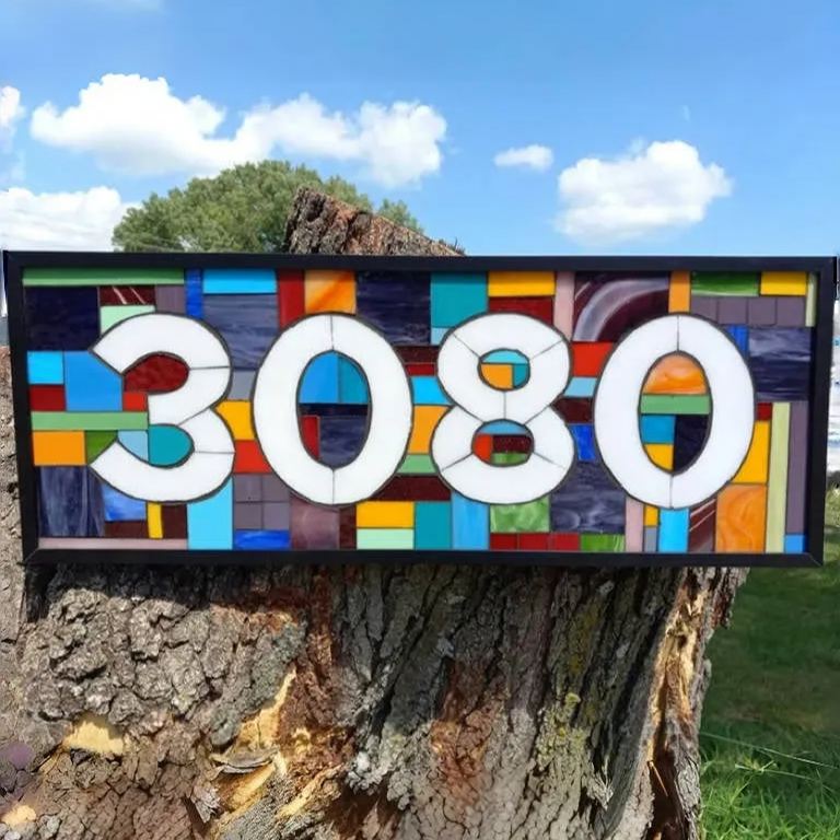 LAST Sale 50% OFF - Custom House Number Colored Acrylic Mosaic