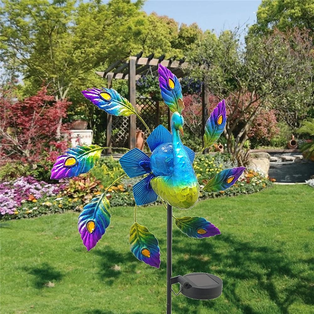 Solar Peacock Windmill Light