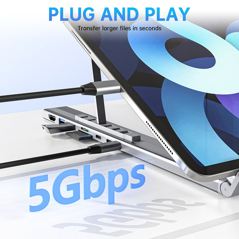 8 In 1 Docking Station Laptop Stand with 4K HDMI