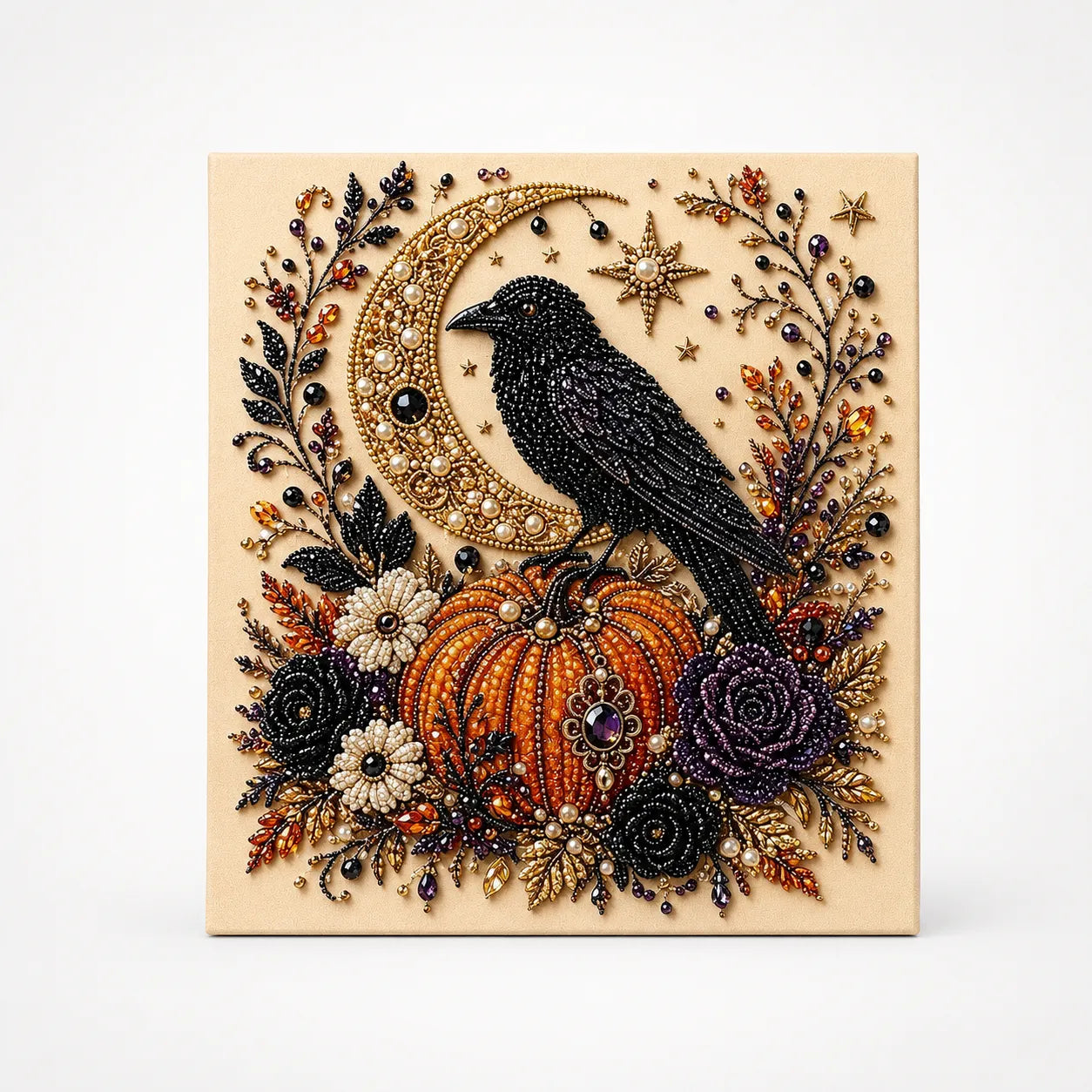 Halloween Pearl-like Bead Craft Kit, Cozy Wall Art DIY