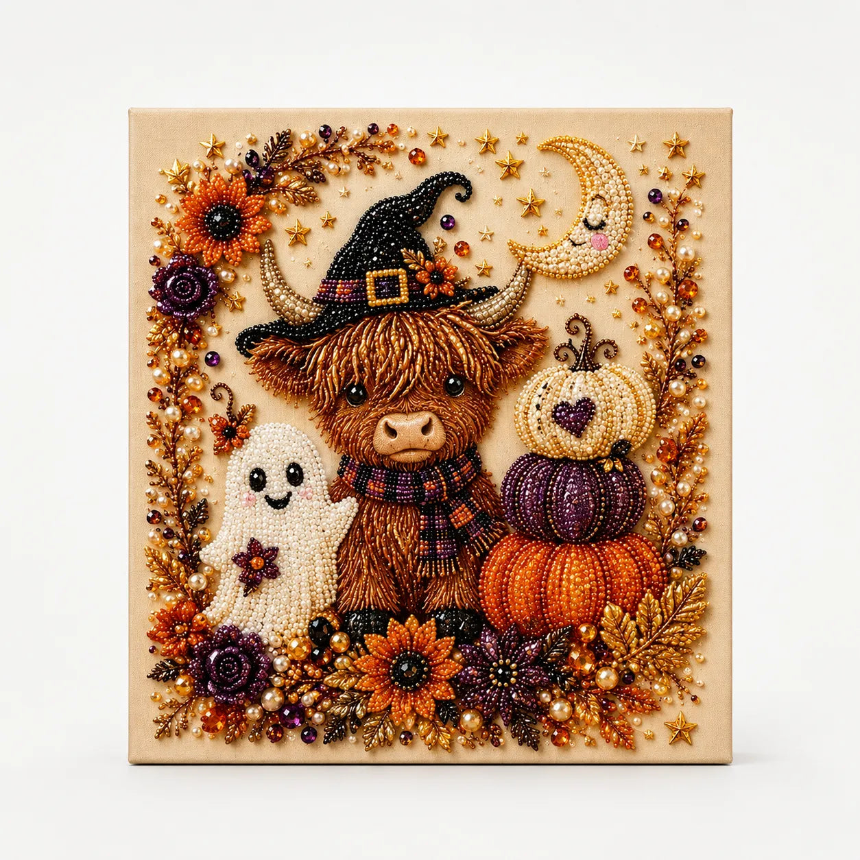 Halloween Pearl-like Bead Craft Kit, Cozy Wall Art DIY