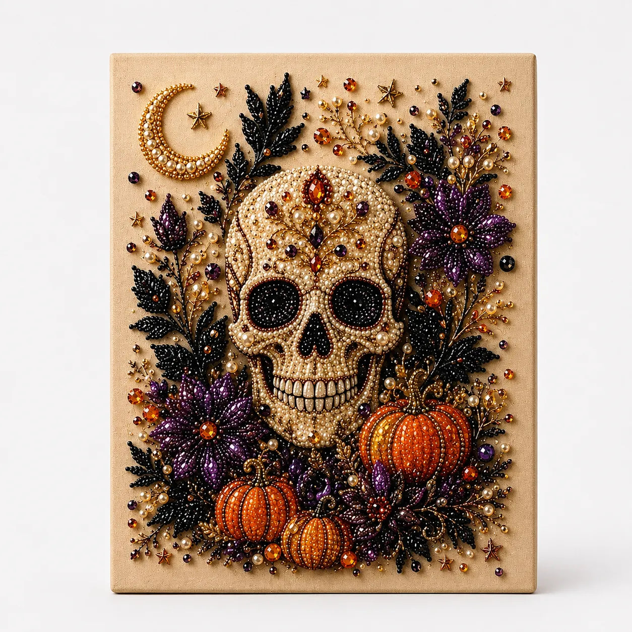 Halloween Pearl-like Bead Craft Kit, Cozy Wall Art DIY