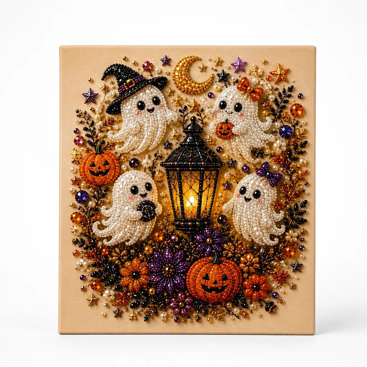 Halloween Pearl-like Bead Craft Kit, Cozy Wall Art DIY
