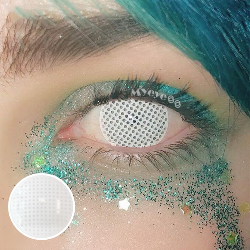 MYEYEBB Blind White Mesh Cosplay Colored Contact Lenses - image 15
