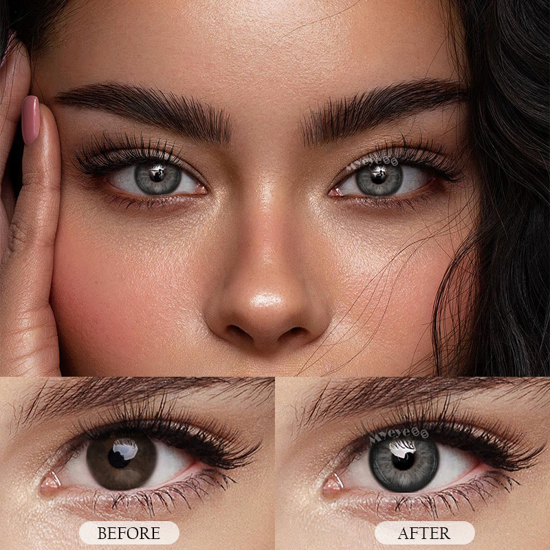 MYEYEBB Unspoken Mirage Grey Black Prescription Colored Contact Lenses - image 3