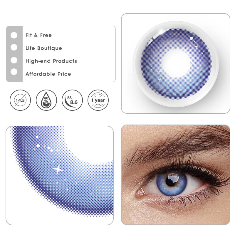 MYEYEBB Genshin Moon Blue Violet Prescription Colored Contact Lenses - image 5