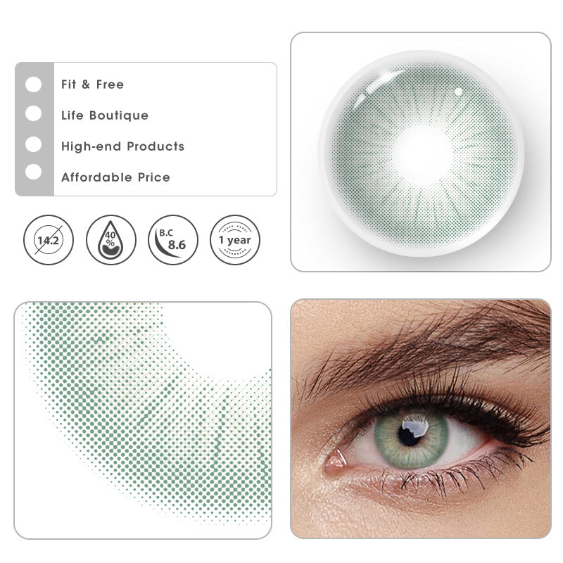 MYEYEBB Rome Times Green Prescription Colored Contact Lenses - image 10