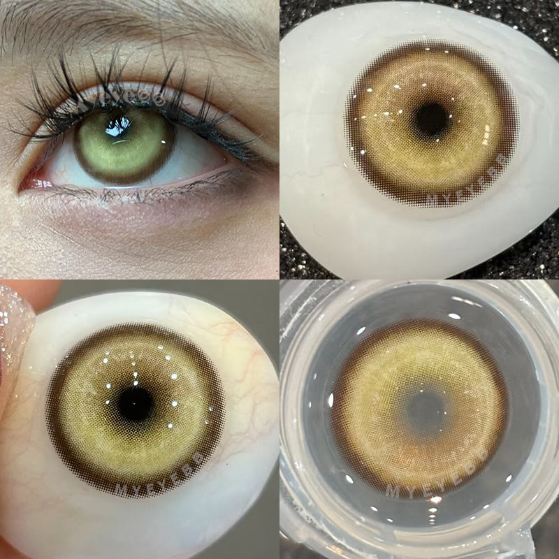 MYEYEBB Cyber Gold Brown Prescription Cosplay Colored Contact Lenses - image 2