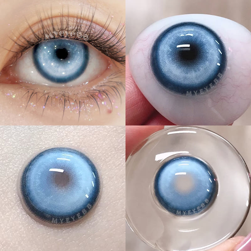 MYEYEBB Cyber Blue Prescription Cosplay Colored Contact Lenses - image 2
