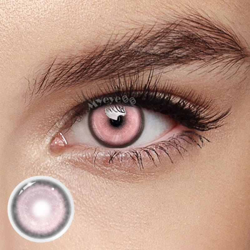 MYEYEBB Cyber Pink Prescription Cosplay Colored Contact Lenses - Cyber Pink (1 Year) - -8.00 - RC01_PK - image 1