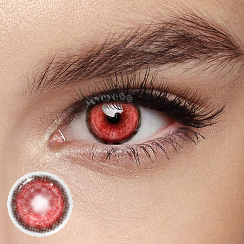 MYEYEBB Cyber Red Prescription Cosplay Colored Contact Lenses - Cyber Red (1 Year) - -8.00 - RC01_RD - image 1