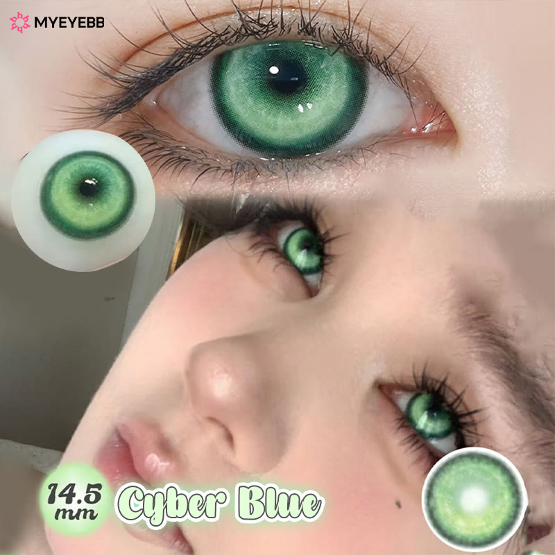 MYEYEBB Cyber Green Prescription Cosplay Colored Contact Lenses - image 5