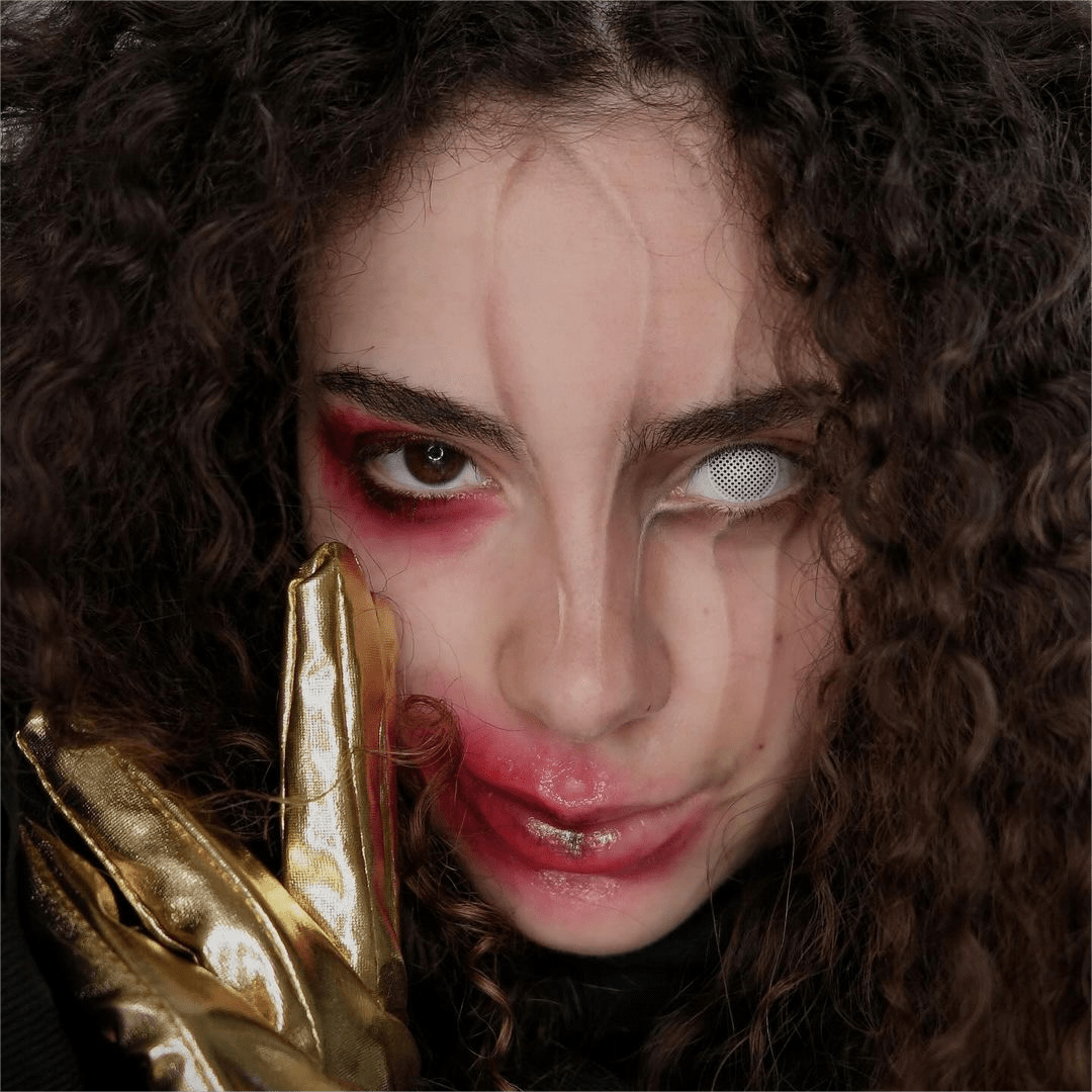 MYEYEBB Blind White Mesh Cosplay Colored Contact Lenses - image 5