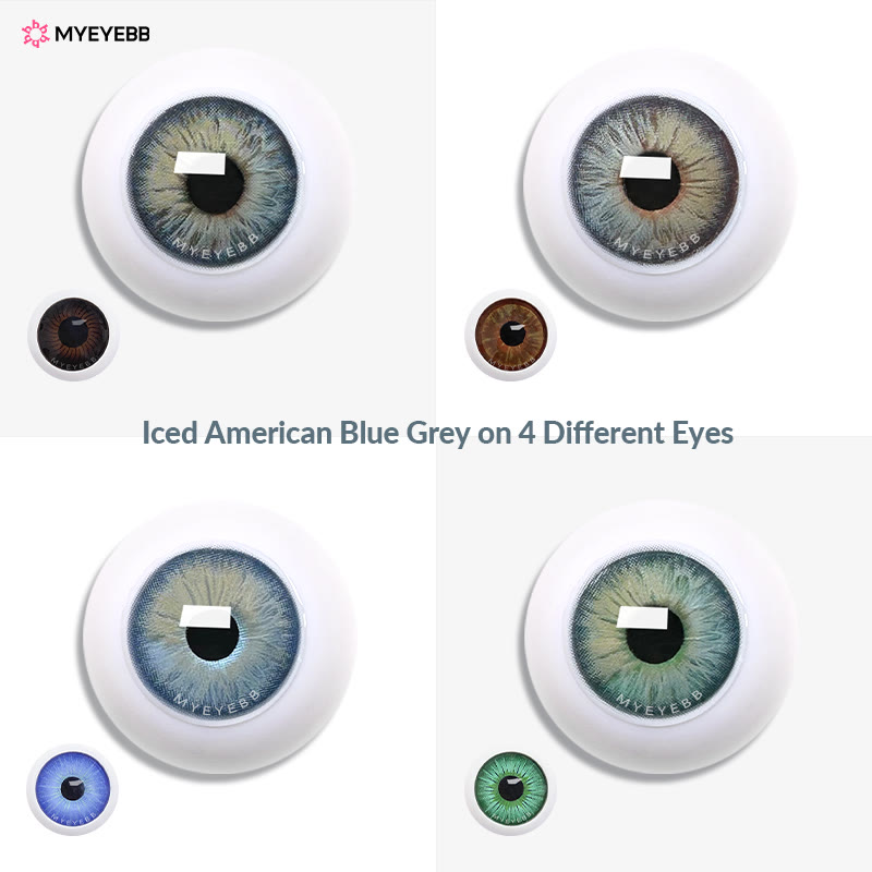 MYEYEBB Iced American Blue Grey Prescription Colored Contact Lenses - image 3